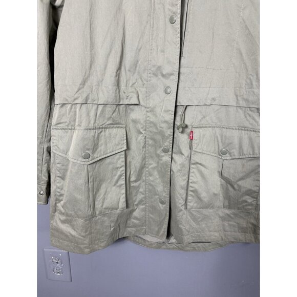 NWT LEVI'S Womens M Hooded Anorak Raincoat Jacket in Sea Green Lightweight - Picture 4 of 8